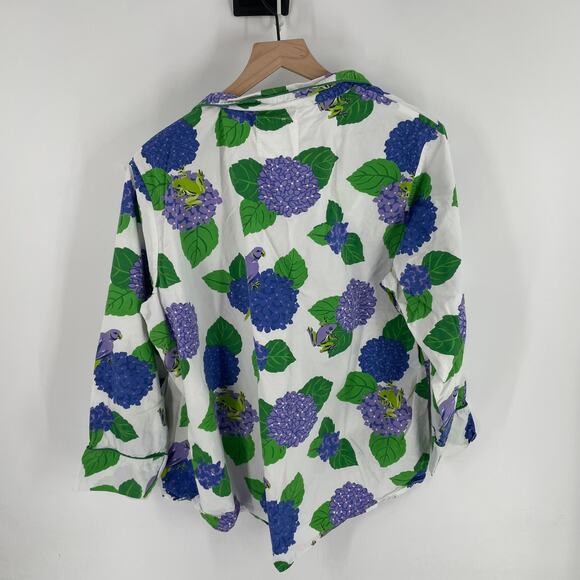 Anthropologie Printfresh Hydrangea Hideaway Pajama Set Cotton Sleepwear Size 1X - Picture 4 of 12
